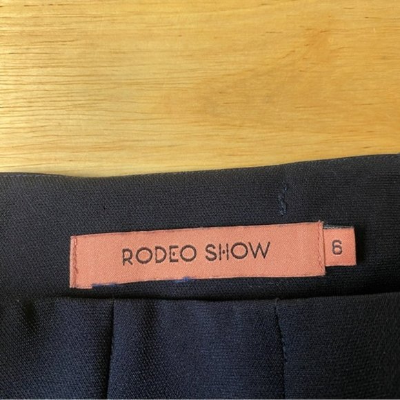 RODEO SHOW Bianca Dark Navy Hi Lo High Waisted Frill Hem Midi Skirt - Picture 5 of 9